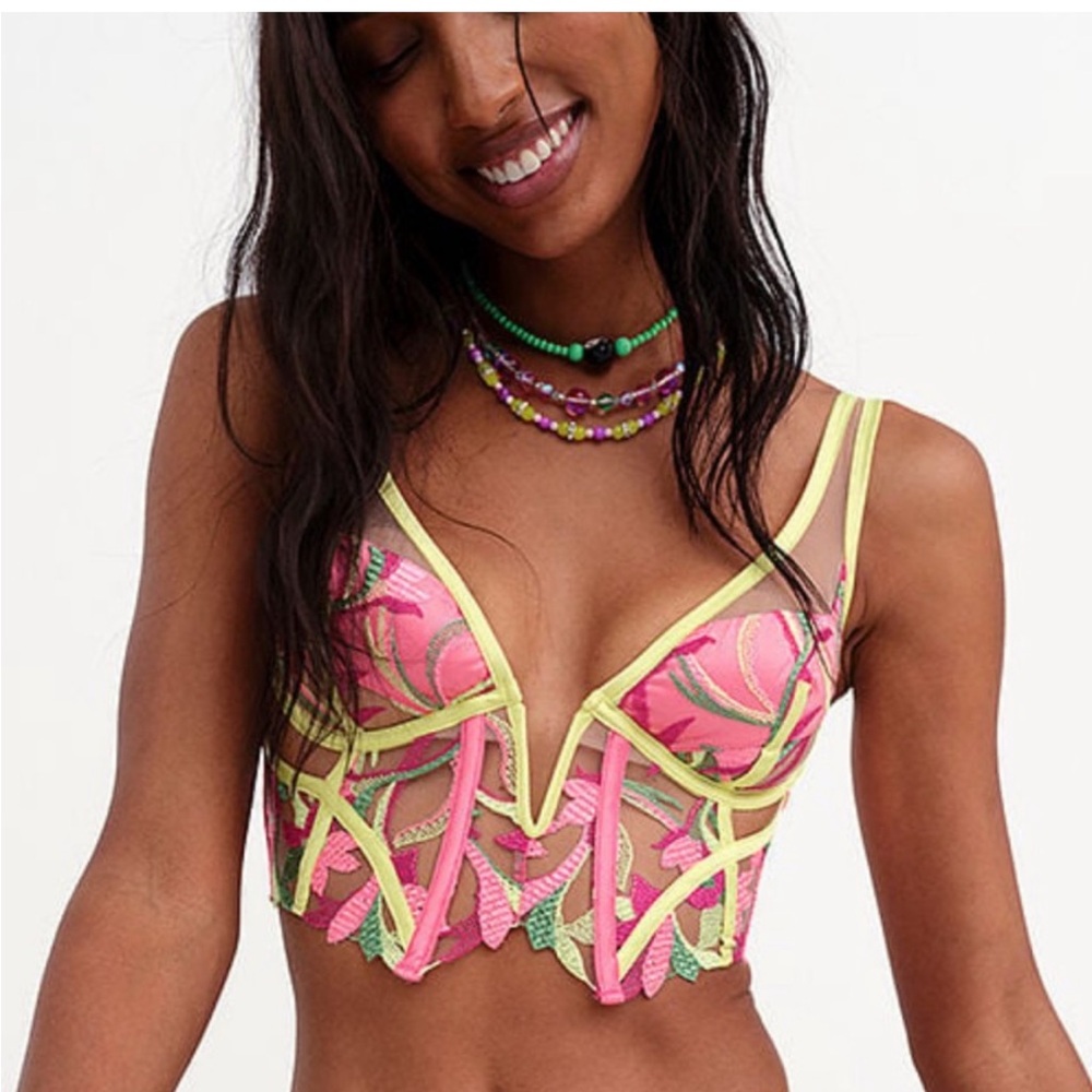NEW For Love and Lemons Petunia floral lace bustier